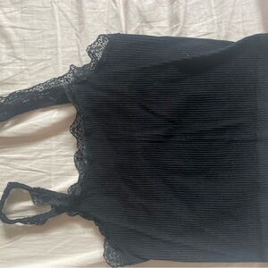 Ardene Black Lace Trim Crop Top